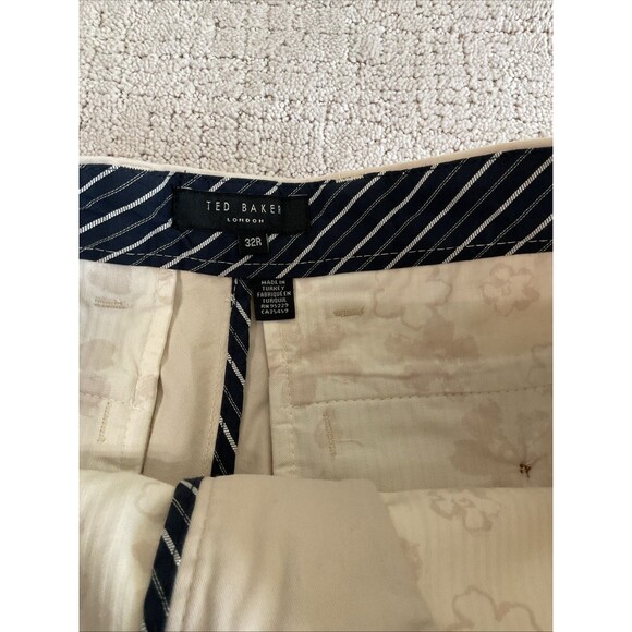 Ted Baker MENS Off White Flat Front Shorts Size 32 X 9.5. NWT - Picture 7 of 10